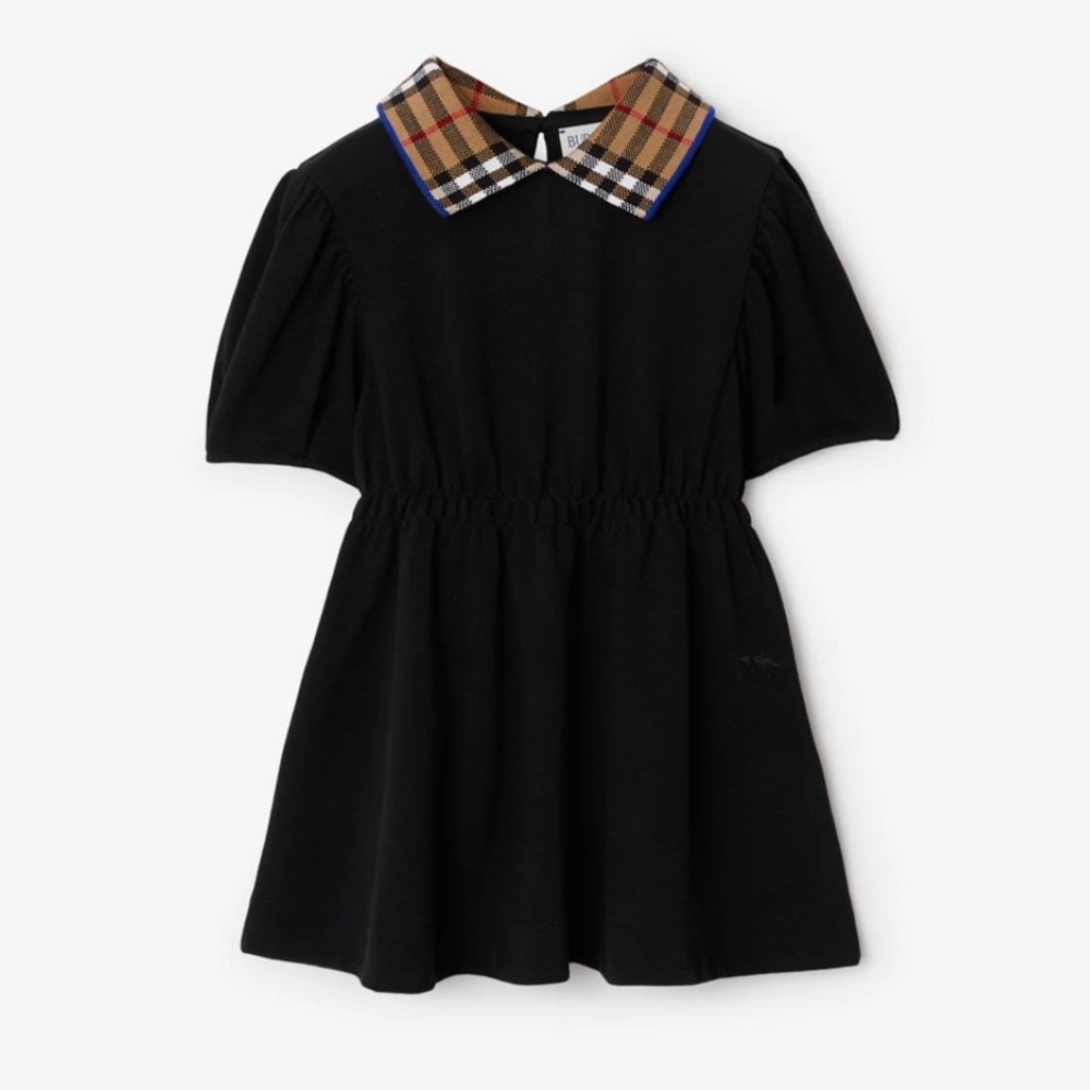 EUC, Burberry Black Cotton Polo Shirt Dress